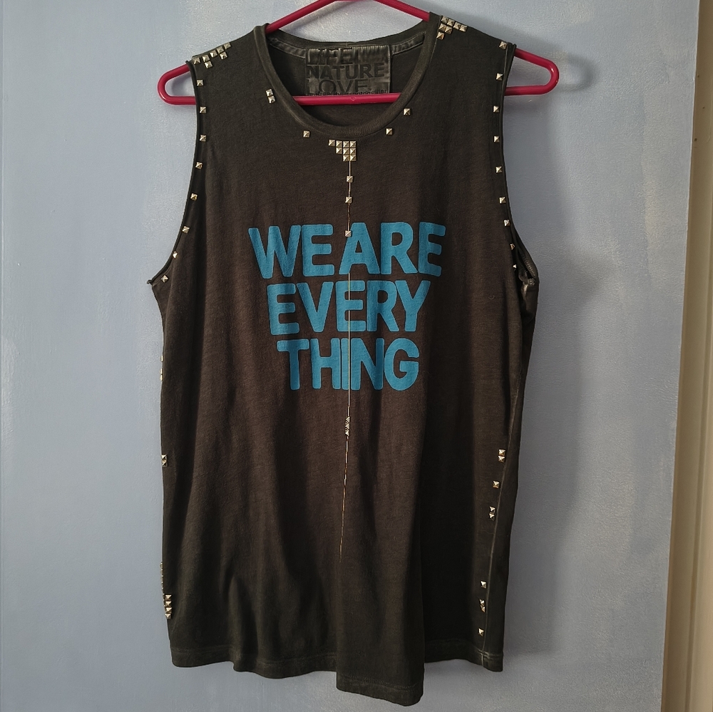 FREECITY Studded Cotton We Are Everything Tank Top M